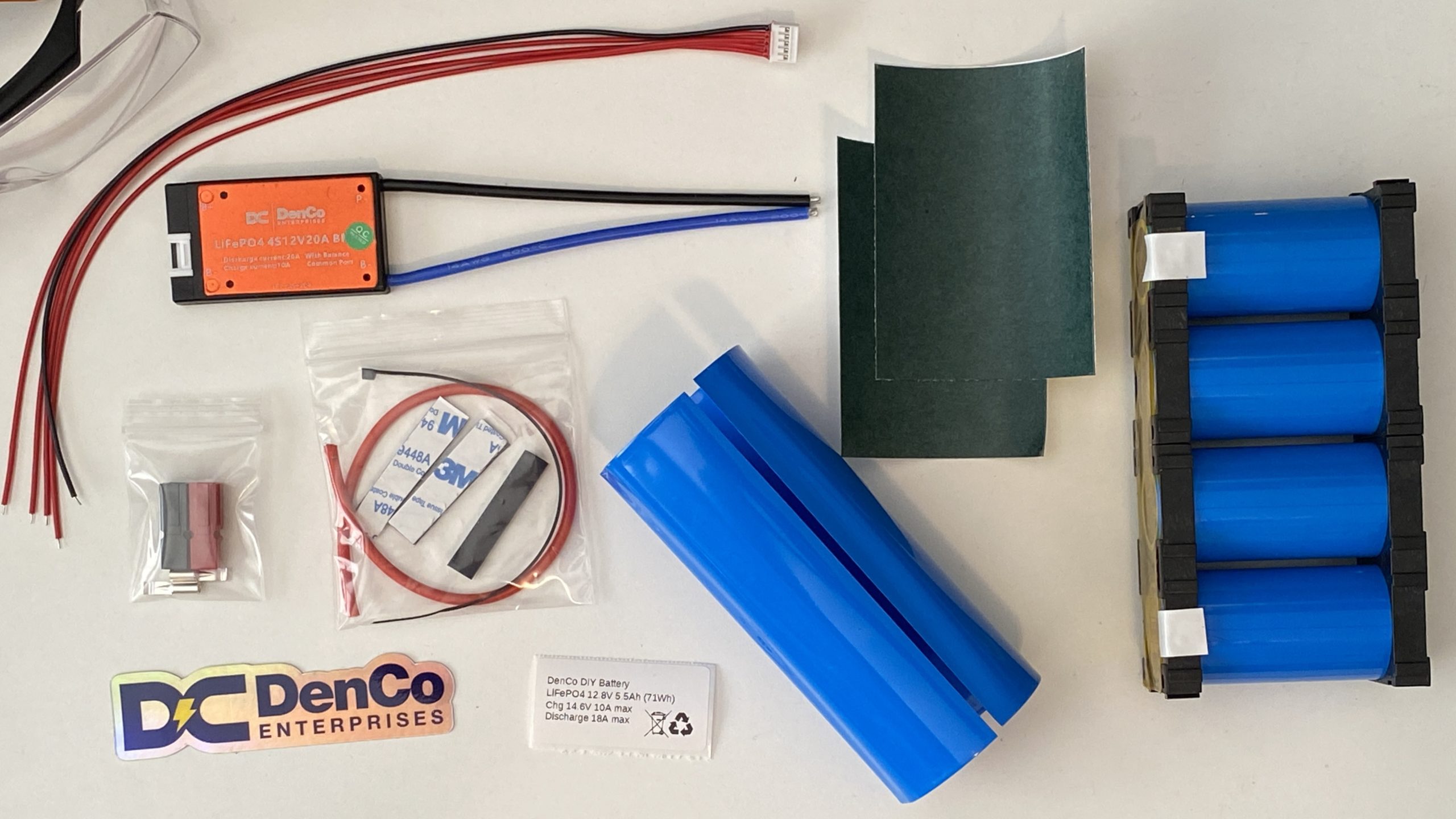 DenCo 12V 5.5Ah DIY LiFePO4 Battery Kit v1